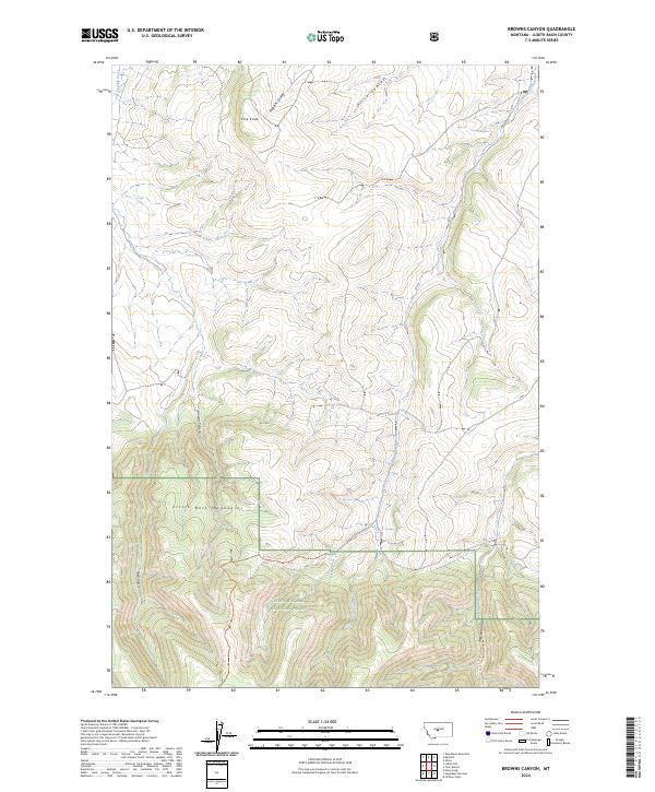 US Topo 7.5-minute map for Browns Canyon MT