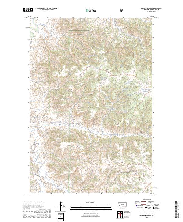 US Topo 7.5-minute map for Browns Mountain MT