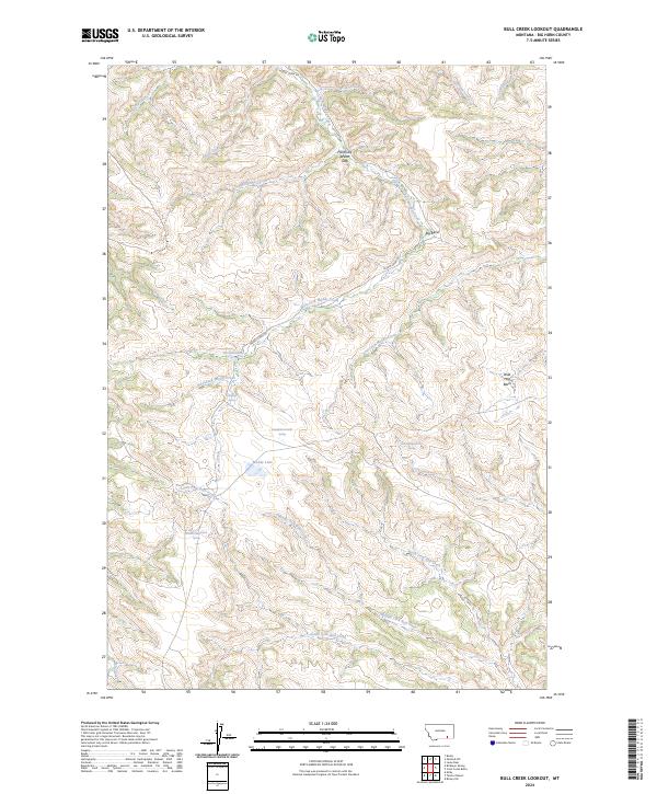 US Topo 7.5-minute map for Bull Creek Lookout MT