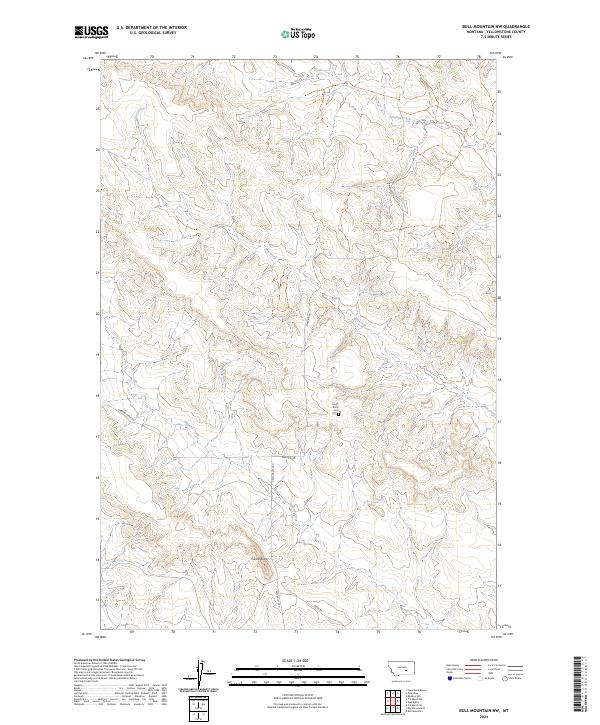 US Topo 7.5-minute map for Bull Mountain NW MT