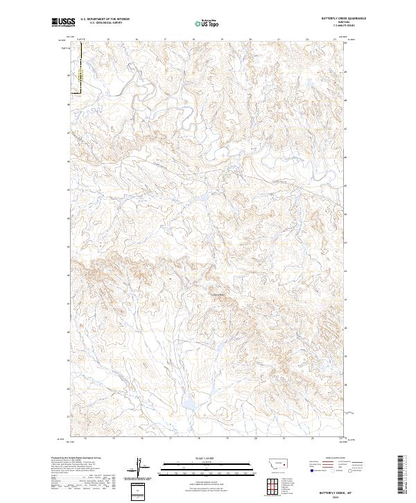 US Topo 7.5-minute map for Butterfly Creek MT