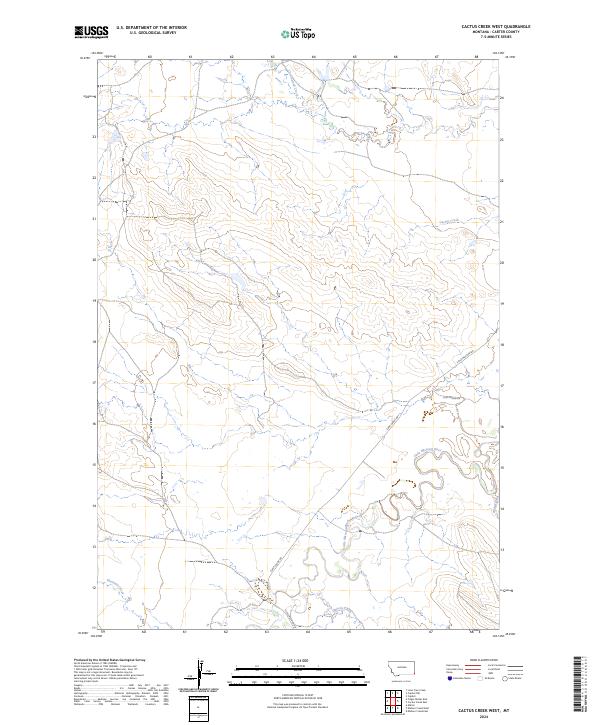 US Topo 7.5-minute map for Cactus Creek West MT