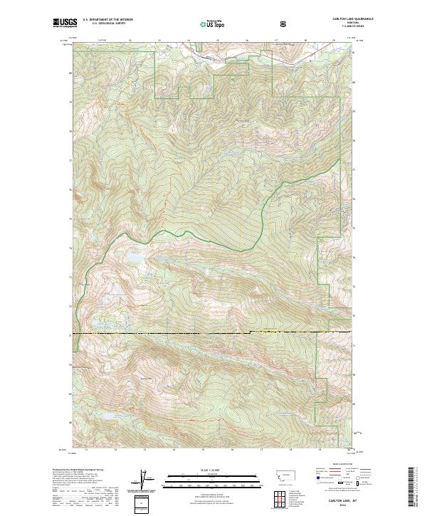 US Topo 7.5-minute map for Carlton Lake MT