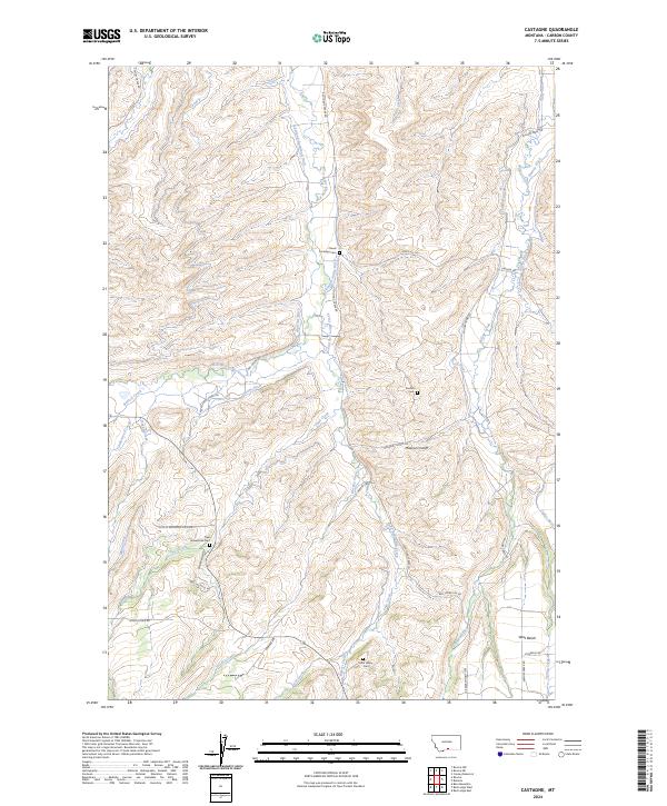 US Topo 7.5-minute map for Castagne MT