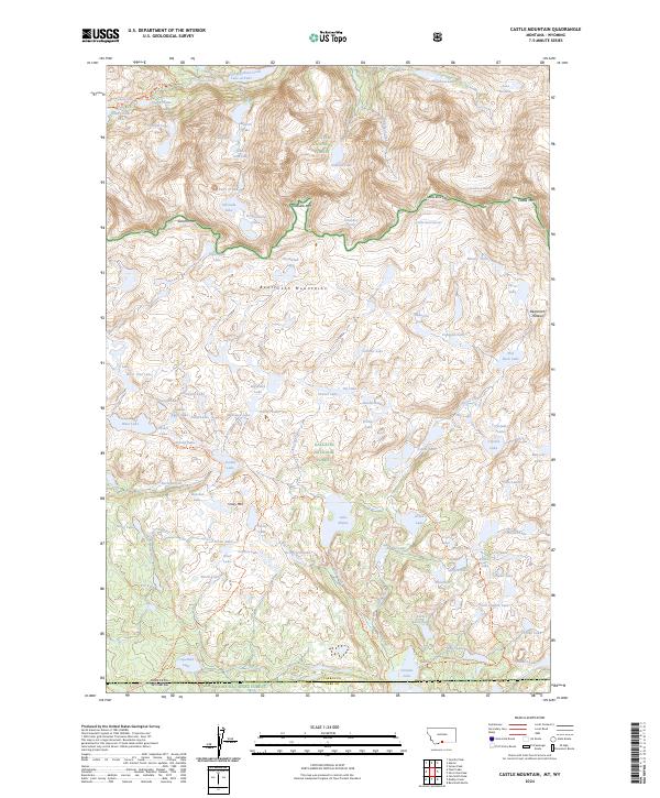 US Topo 7.5-minute map for Castle Mountain MTWY