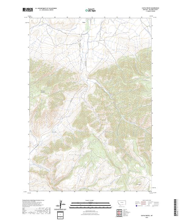 US Topo 7.5-minute map for Castle Rocks MT