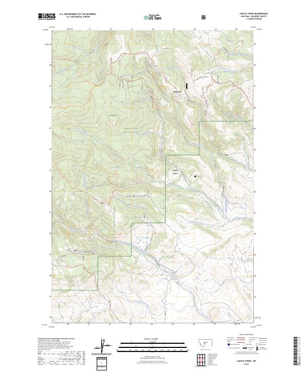 US Topo 7.5-minute map for Castle Town MT