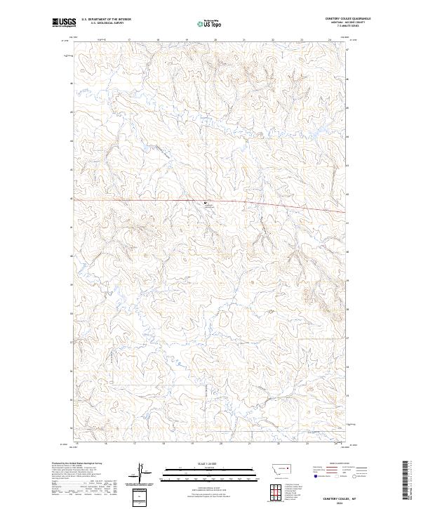 US Topo 7.5-minute map for Cemetery Coulee MT
