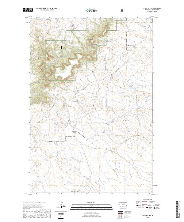 US Topo 7.5-minute map for Chalk Buttes MT