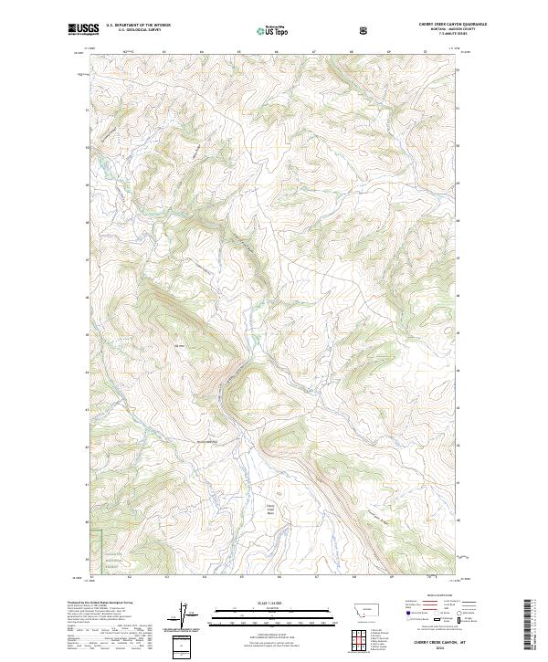 US Topo 7.5-minute map for Cherry Creek Canyon MT