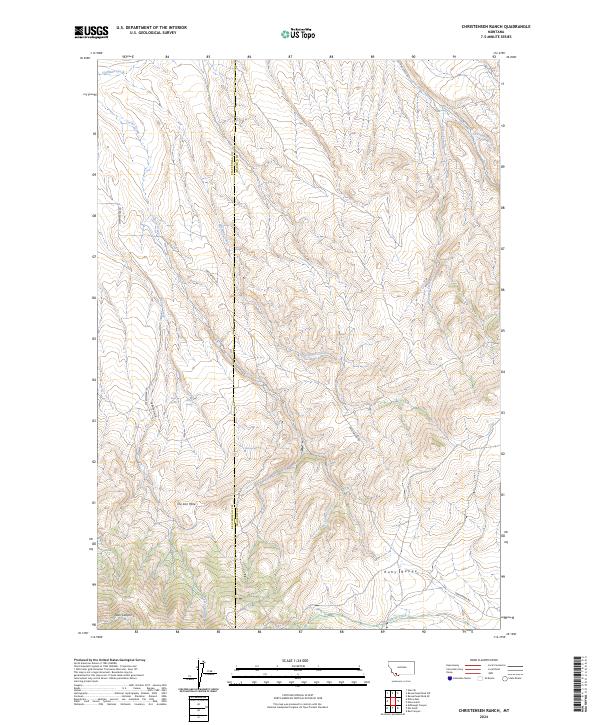 US Topo 7.5-minute map for Christensen Ranch MT