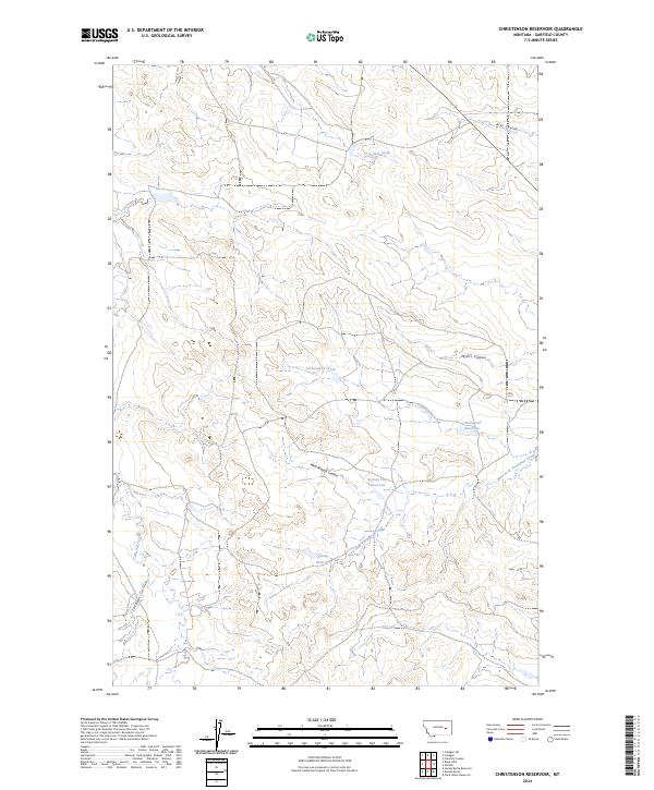 US Topo 7.5-minute map for Christenson Reservoir MT