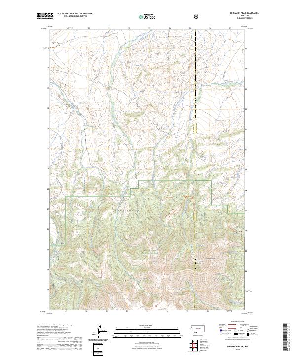 US Topo 7.5-minute map for Cinnamon Peak MT