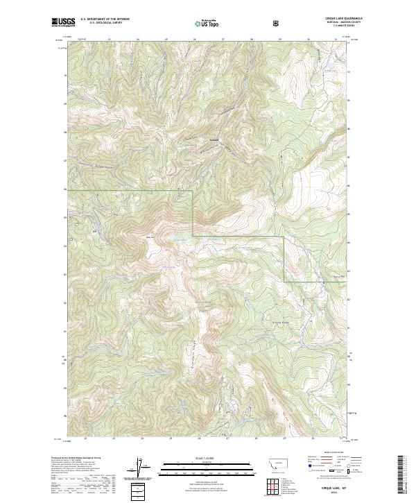 US Topo 7.5-minute map for Cirque Lake MT