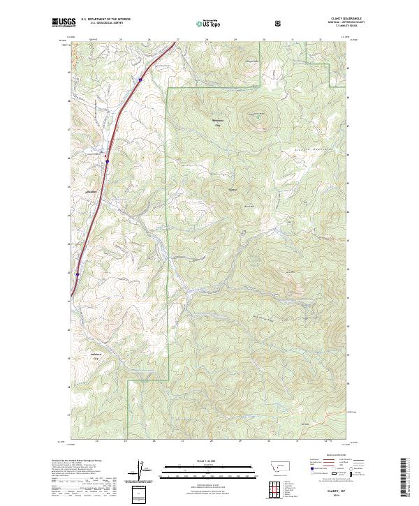 US Topo 7.5-minute map for Clancy MT