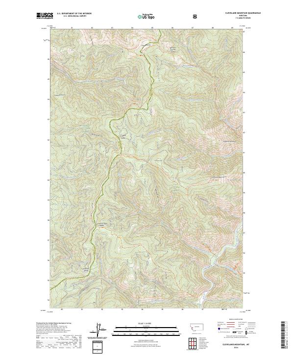 US Topo 7.5-minute map for Cleveland Mountain MT