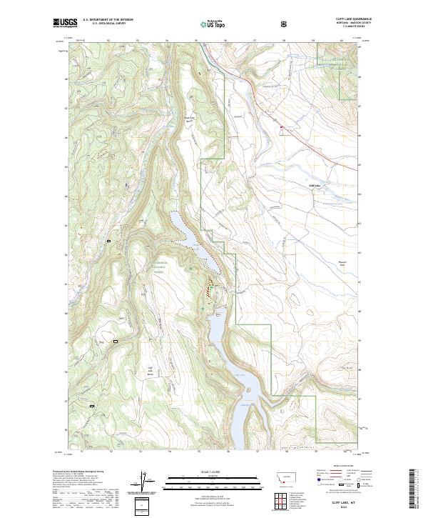 US Topo 7.5-minute map for Cliff Lake MT