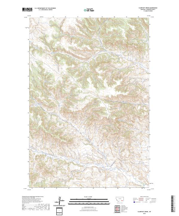 US Topo 7.5-minute map for Clubfoot Creek MT