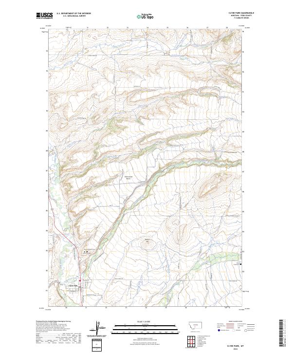 US Topo 7.5-minute map for Clyde Park MT