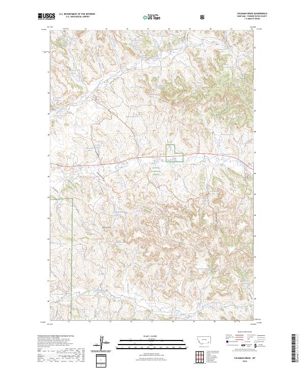 US Topo 7.5-minute map for Coleman Draw MT