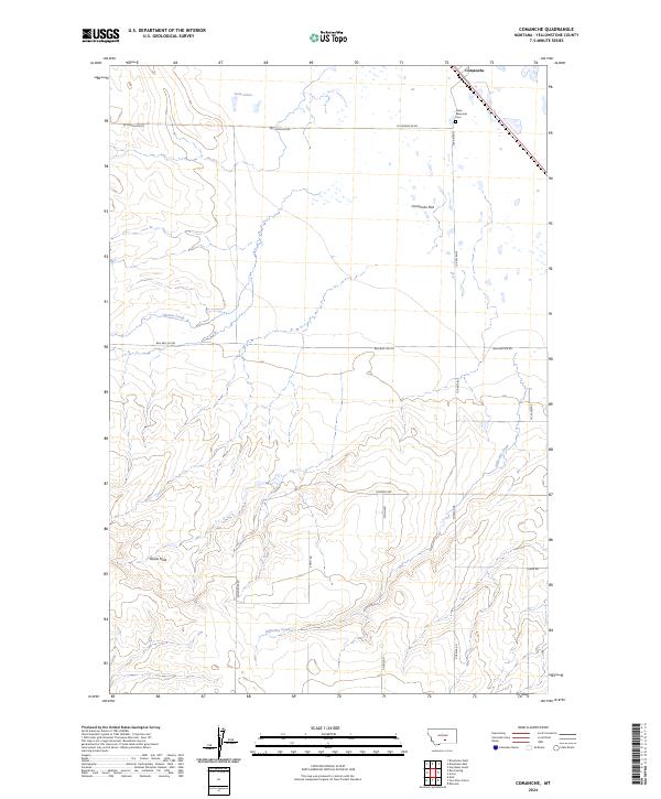 US Topo 7.5-minute map for Comanche MT