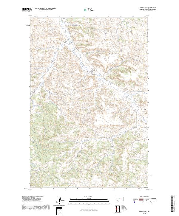 US Topo 7.5-minute map for Corey Flat MT