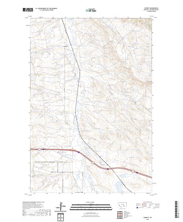 US Topo 7.5-minute map for Corinth MT