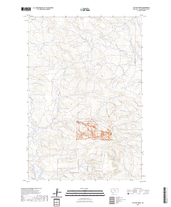US Topo 7.5-minute map for Cotton Creek MT
