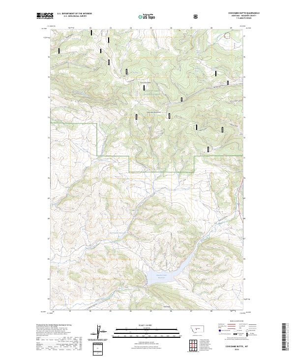 US Topo 7.5-minute map for Coxcombe Butte MT