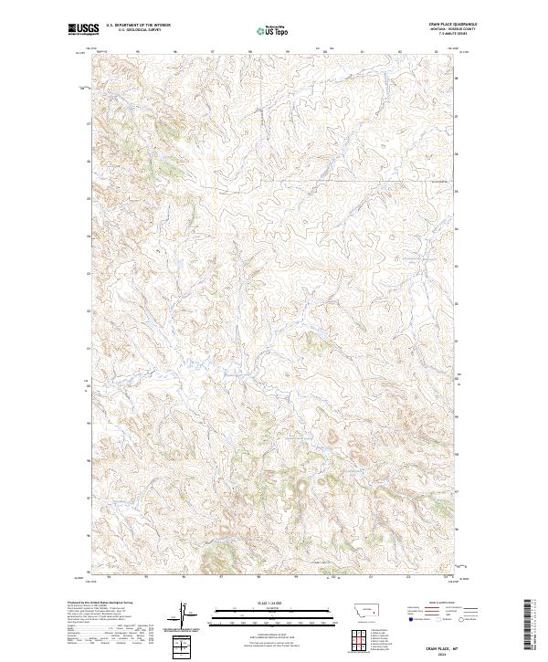 US Topo 7.5-minute map for Crain Place MT