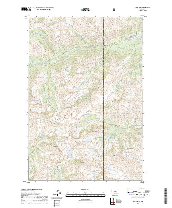 US Topo 7.5-minute map for Crazy Peak MT