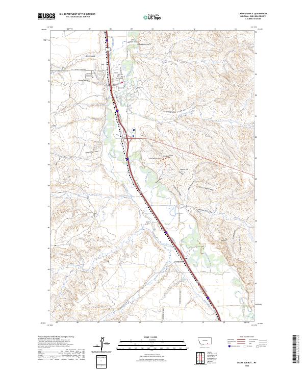 US Topo 7.5-minute map for Crow Agency MT