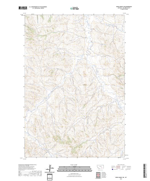 US Topo 7.5-minute map for Crow Agency NE MT