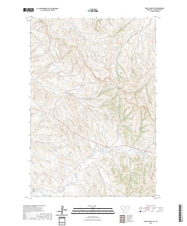 US Topo 7.5-minute map for Crow Agency SE MT