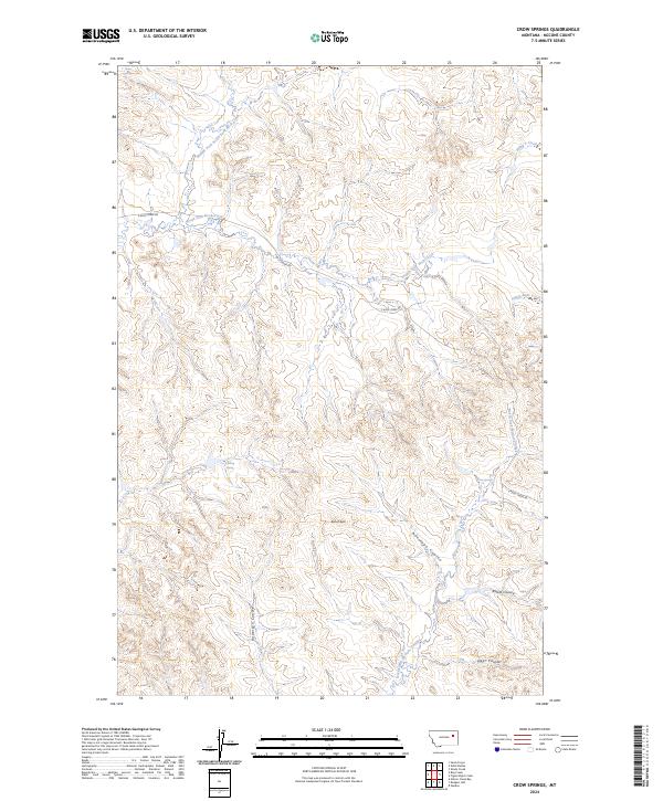 US Topo 7.5-minute map for Crow Springs MT