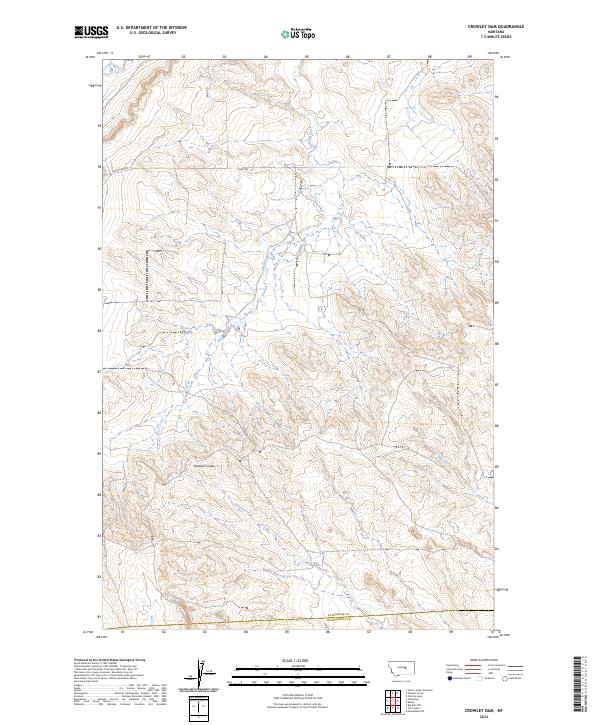 US Topo 7.5-minute map for Crowley Dam MT