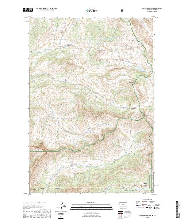 US Topo 7.5-minute map for Cutoff Mountain MTWY