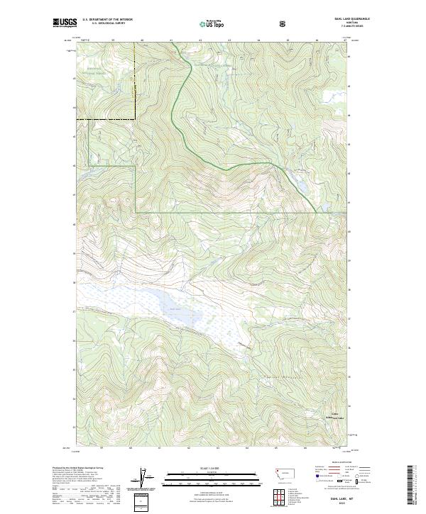 US Topo 7.5-minute map for Dahl Lake MT