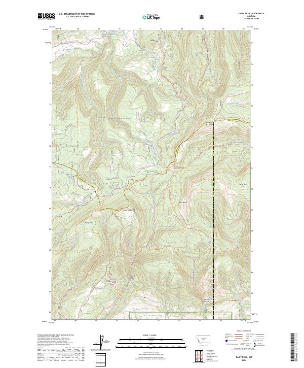 US Topo 7.5-minute map for Daisy Peak MT