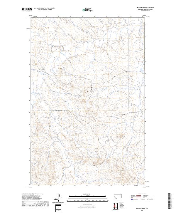 US Topo 7.5-minute map for Darby Buttes MT