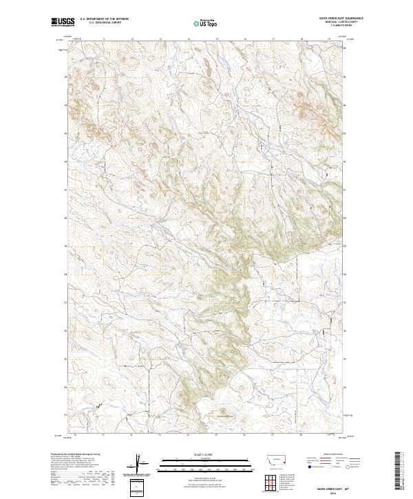 US Topo 7.5-minute map for Davis Creek East MT