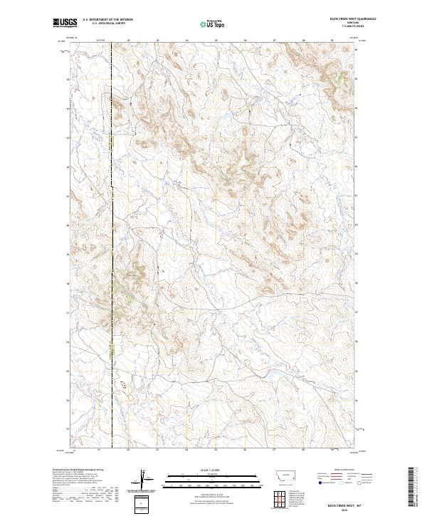 US Topo 7.5-minute map for Davis Creek West MT
