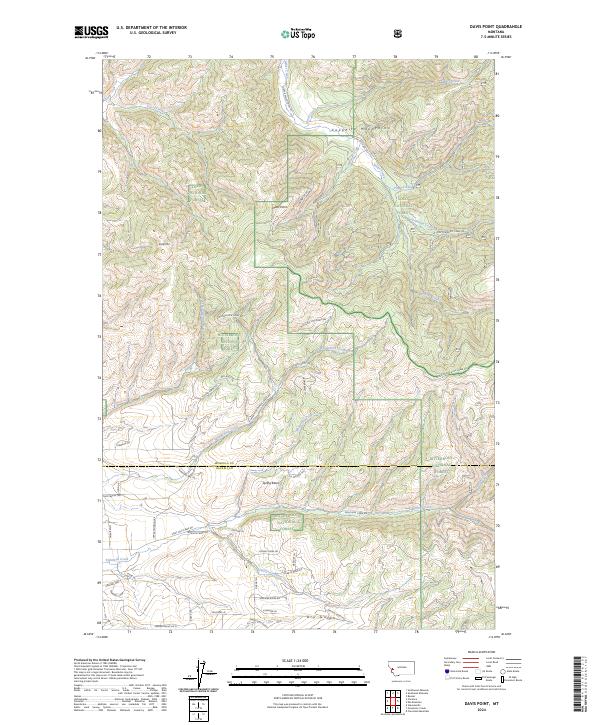 US Topo 7.5-minute map for Davis Point MT