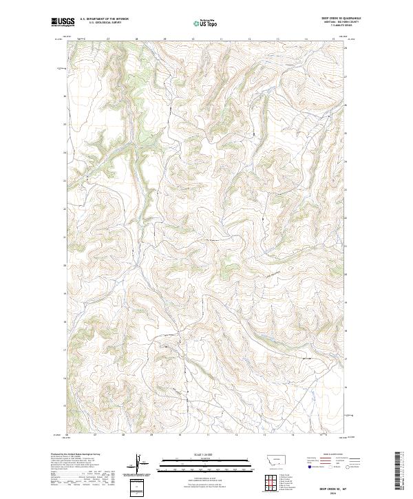 US Topo 7.5-minute map for Deep Creek SE MT