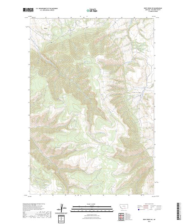 US Topo 7.5-minute map for Deep Creek SW MT