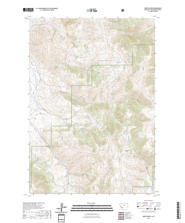 US Topo 7.5-minute map for Deer Canyon MT