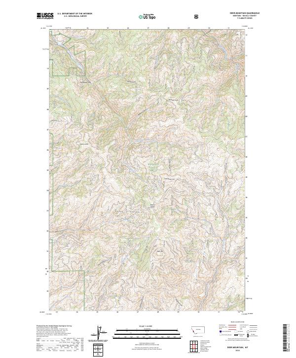 US Topo 7.5-minute map for Deer Mountain MT