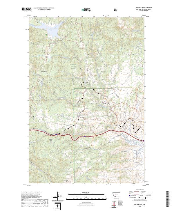 US Topo 7.5-minute map for Delmoe Lake MT