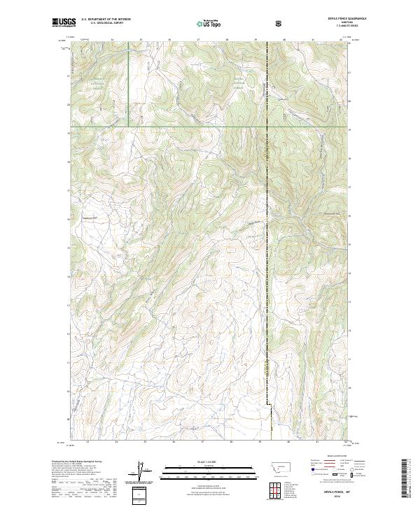 US Topo 7.5-minute map for Devils Fence MT