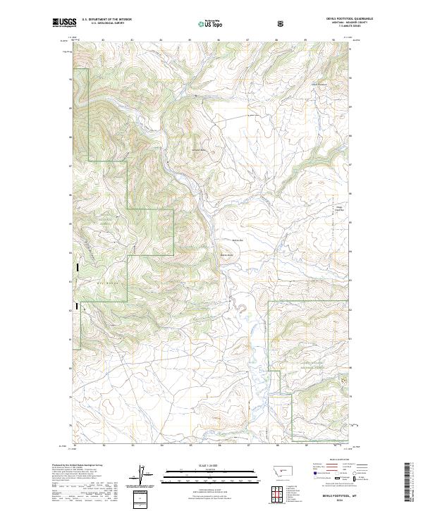 US Topo 7.5-minute map for Devils Footstool MT
